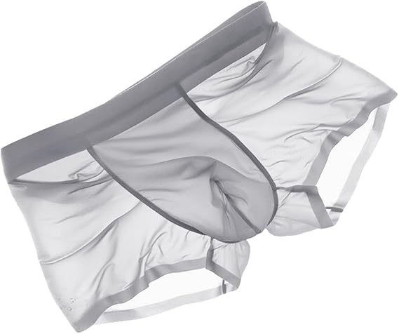 Men's Ice Silk Boxers Briefs Sexy Cooling Trunks Underwear Super Thin Bulge Pouch Boxers