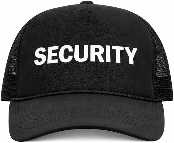Veracco Black Security Trucker Hat, Patriotic Mesh Back Cap with Adjustable Snapback