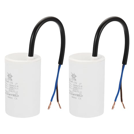 PATIKIL CBB60 25uf Running Capacitor,2Pcs AC 450V 2 Wires 50/60Hz Cylinder 72x44mm for Water Pumps, Washing Machines Motor Start