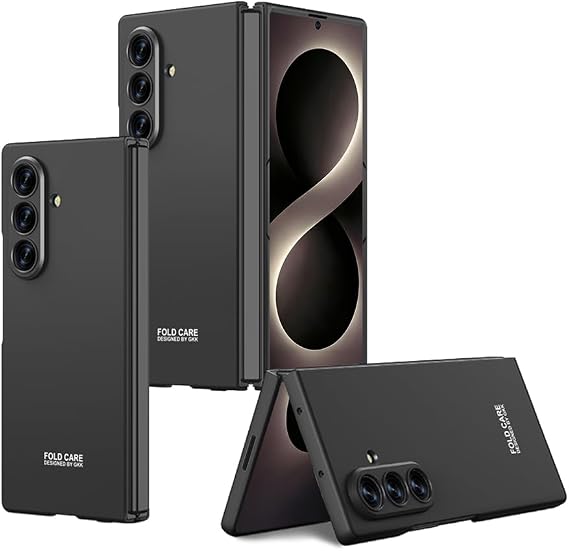 Aksesuarcim Samsung Galaxy Z Fold 8 Ultra ile Uyumlu Kılıfı Mat Pastel Renkli Parmak İzi Bırakmayan İnce Sert Silikon Kapak Kıpta Siyah