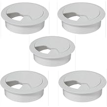 Table Top Cable Duct Hole Cover White Table Cover 6 cm (5 Pieces)