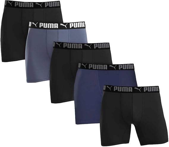 Puma Men's Microfiber Boxer Brief, 5-pack