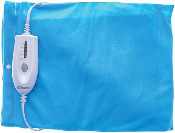 BodyMed Moist & Dry Heating Pad with Auto Shut Off Heating Pad for Neck, Shoulder, Back and Muscle Discomfort Relief - 12 in. x 15 Inch, Blue
