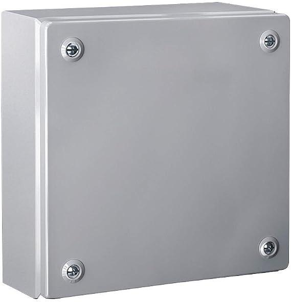 Rittal - 1528010 - Rittal 1528010 KL Series Solid Single Cover Junction Box; 200 mm Width x 120 mm Depth x 200 mm Height, 4 Brushed, Screw-On Cover