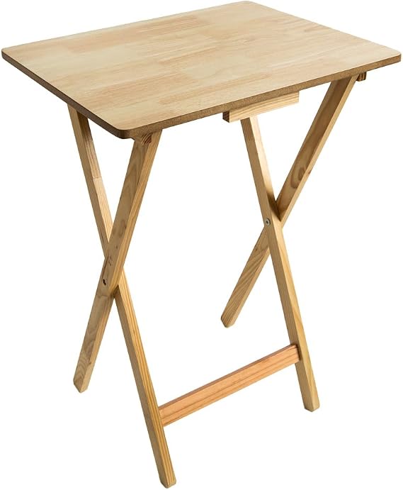 Home Vida Folding Snack Table | Solid Pine | 67 H x 48 W x 37 D cm | Space-Saving Design | Versatile | Easy Assembly | Portable | Small TV Tray | Modern Living Room Furniture