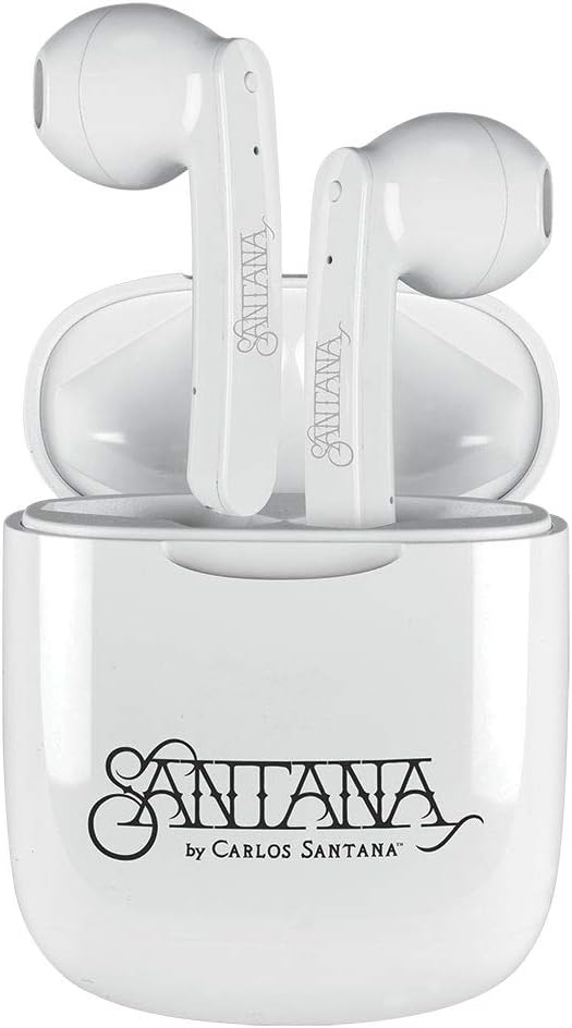 Mambo by Carlos Santana, True Wireless Earbuds Bluetooth Headphones with Charging Case, Bluetooth Earbuds with Voice Isolating Microphone, Deep Bass Stereo Headsets for Sports & Gaming, Black