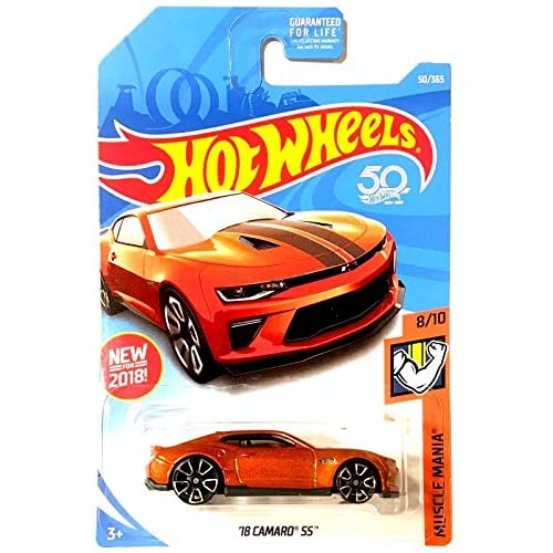Hot Wheels 2018 50th Anniversary Muscle Mania 18 Camaro SS 50365, Orange