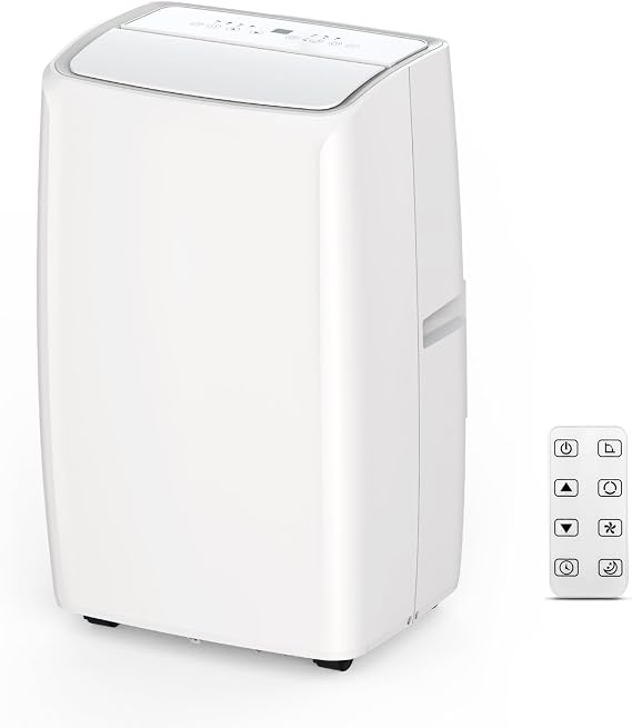 Portable Air Conditioner, 14,000Btus Air Conditioners Cooling up to 750 Sq. Ft, 3-in-1 AC Cooling Dehumidifier Fan, Exhaust Hose & Window Kit Included, Quiet Floor A/C Unit for Bedroom