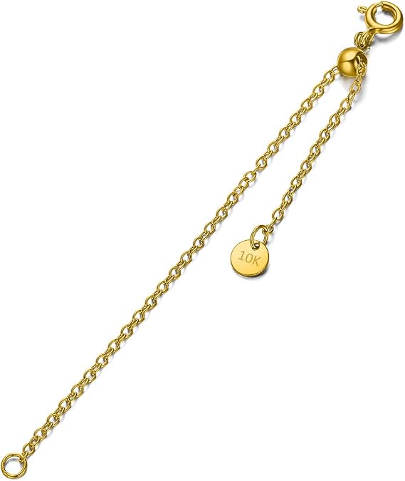 1pc 925 Sterling Silver 1.5mm Necklace Extender Chain 4inch Bracelet Anklet Single Bead Extension Adjustable Length