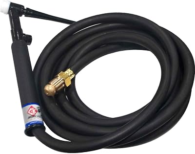 CK Worldwide CK26V-12-R FX Standard Series Gas Cooled TIG Torch with Valve Flex Head, Black
