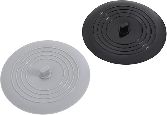 2 Pack Silicone Tub Stoppers,5.9in Silicone Drain Plug Hair Stopper Flat Suction Cover for Kitchen Bathroom and Laundry