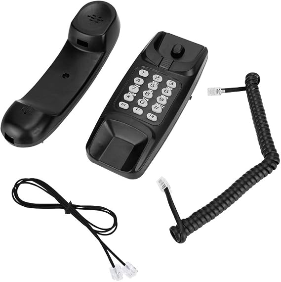 Desktop Landline Wired Telephone, Telephone, Wall for Home for Hotel(Black)