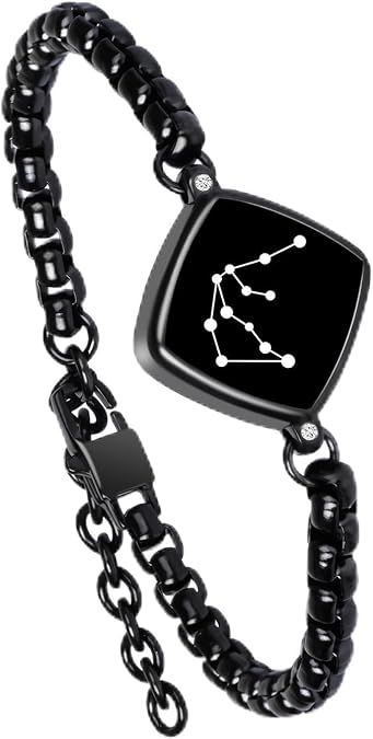 Single Bracelet Long Distance Touch Bracelets Jewelry, Remote Smart Love Bracelet,Send SOS SMS Relationship Bracelets constellations for Couples Lovers Friends Valentine's Day Gifts Black / Silver