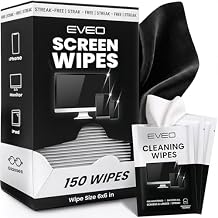 EVEO Screen Wipes (150 Pack) - Electronic Wipes, Computer Screen Cleaner Wipes for Electronics | Computer Screen Wipes Phone Wipes & Lens Wipes for PC, Laptop, Phone, Car & More - Microfiber Included