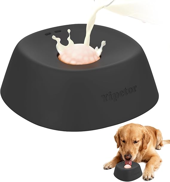 Yipetor Slow Feeder Dog Bowls for Liquid Treat, Enrichment Ball-Roll Bone Broth Dog Lick Bowl, 3/4 Cup Yogurt Pup Lick Toy for Large Medium Small Breeds Dietary Supplement/Post-op Nutrition