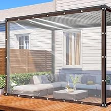 Clear Tarp - Heavy Duty Waterproof 4x6FT Plastic Tarps with Grommets Clear Vinyl Tarps for Outdoor Porches Transparent Tarpaulin for Patio Enclosure Roofs Greenhouse Plant Chicken Coop Cover
