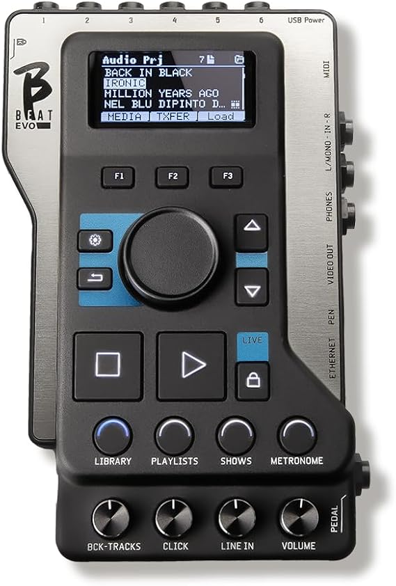 M-Live B.Beat Evo 128GB Backing Track Player for Live Musicians | 16-track multitrack playback, HDMI video sync, MIDI control, click track, 6-output digital mixer, Wi-Fi, setlist manager