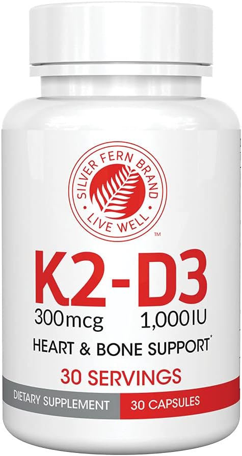 Silver Fern Vitamin K2-D3 Supplement Brand - Natural, Non-Synthetic - K2-7