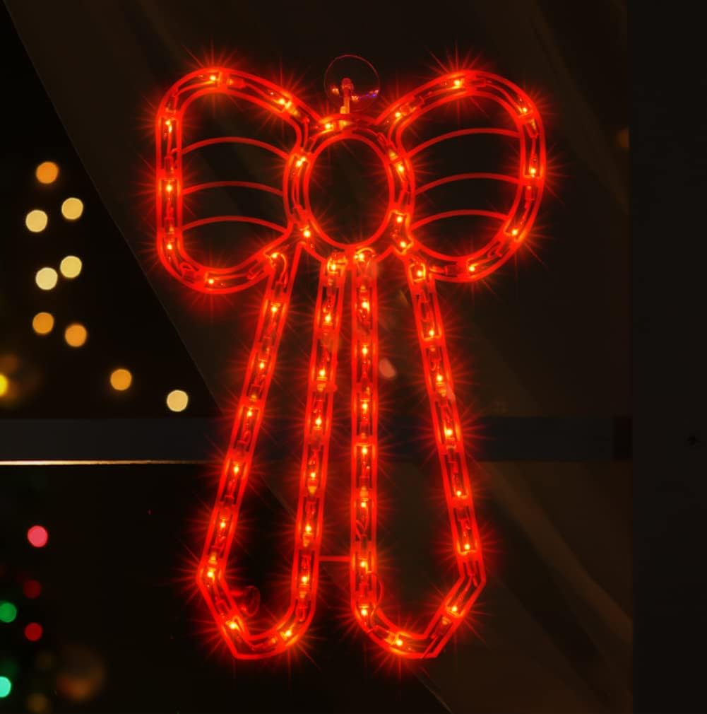 Christmas Window Silhouette Lights, 50 Count Incandescent Mini Light, Red, for Holiday Indoor Wall Door Glass Decor