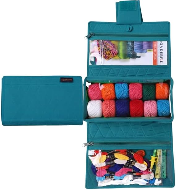 Craft Folding Kit - Portable Soft Storage - Crafts, Sewing, Quilting Organizer Aqua