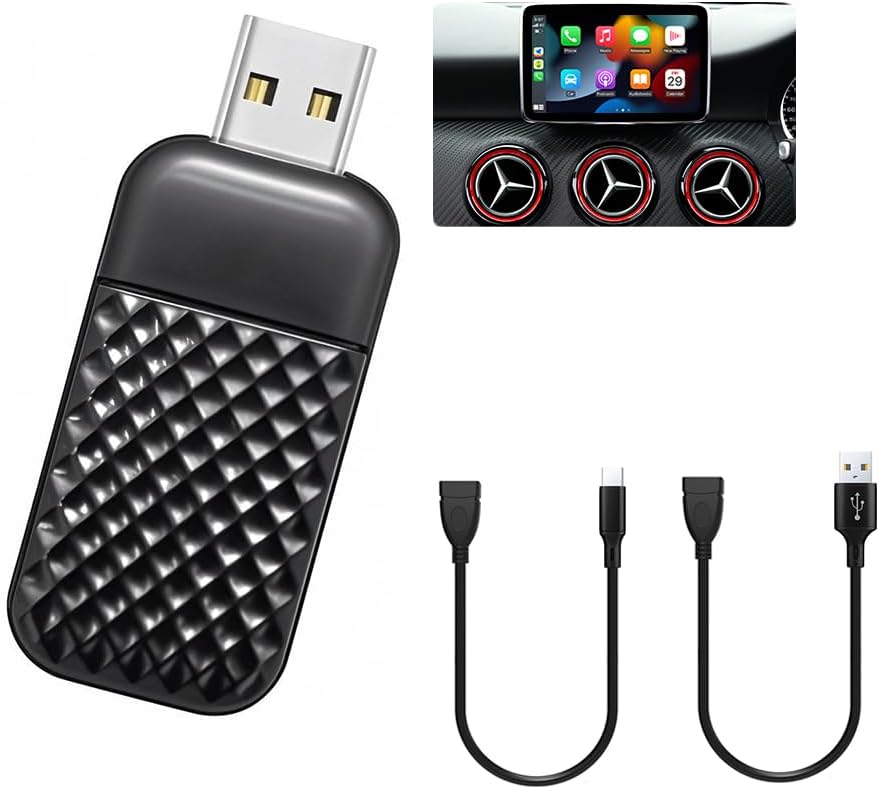 2025 Upgraded Wireless CarPlay & Android Auto Adapter: CarPlay Wireless Adapter for iPhone, Plug & Play 5G WiFi & USB Bluetooth 5.0 Dongle, Convert Wired to Wireless for Factory Cars 2015