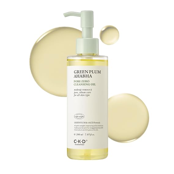 CKD Green Plum AHABHA Pore Zero Face Cleansing Oil, No Oily Residue