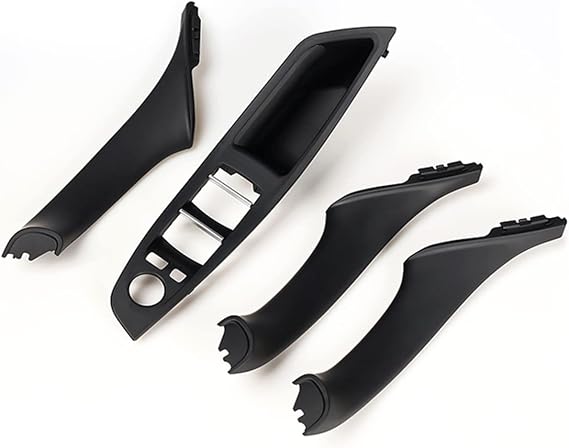 Interior Door Handle Inner Panel Pull Trim Cover Left Right Hand Drive LHD For 5 Series F10 F11 F18 Car Roof Rack Cross Bars(4Pc Black)