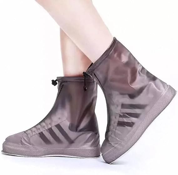 Kerio Rain Shoes Cover, Cycling Shoes Protectors with Waterproof Zipper and Drawstring, Reusable Rain Snow Boots Overshoes for Women and Men