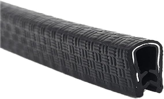 RubberSealing Strip, U Rubber Sealing Strip, U Shape Seal Edge Strip Trim 16.4FT with Metal Fit Gap Flexible Easy to Instal and Cut for Car Doors,Glass Steel Plates,Red(Black,15mm x 8mm)