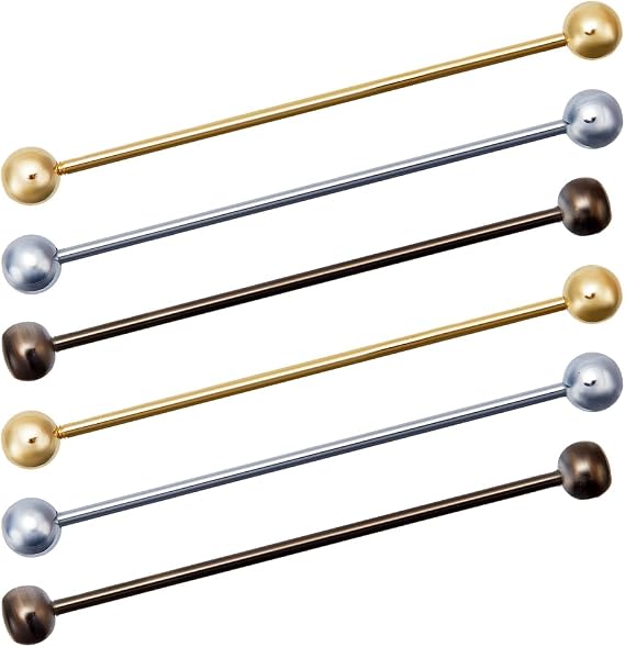WEBEEDY 6PCS Mens Shirt Collar Bar Pin Clips Clasp Set Classic Ball Head Brass Shirt Collar Bar Tie Pins Set for Men Wedding Business (Gold Black Silver)
