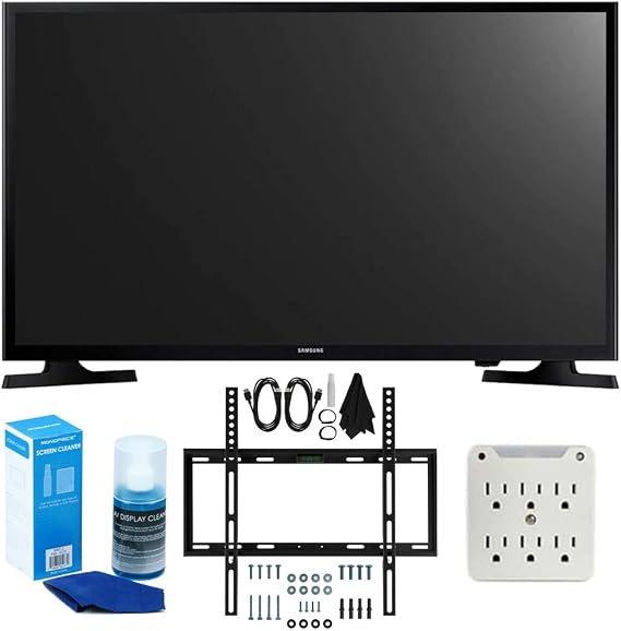 Samsung UN32M4500 32-Inch 720p Smart LED TV + Slim Flat Wall Mount Kit Ultimate Bundle for 19-45 Inch TVs + SurgePro 6-Outlet Surge Adapter w/Night Light + LED TV Screen Cleaner