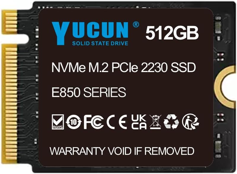 512GB NVMe SSD 2230 M.2 PCIe Solid State Drive Compatible with Steam Deck, Surface Pro,Tablets