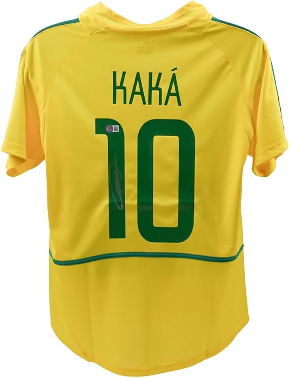 Kaka Autographed Brazil Soccer Jersey, Signed with Beckett COA Multi