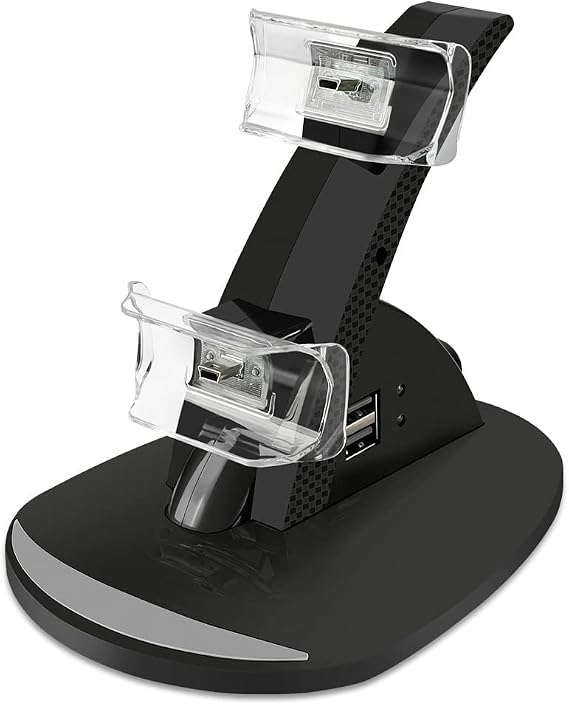 VSEER PS3 Controller Charger, Dual Console Charger Charging Docking Station Stand for PS3 with LED Indicators, Black