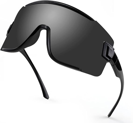 Karsaer Vision Big Shield Wraparound Sunglasses Rave for Men Women Neon Sun Visor Glasses Cycling Ski Shades 80s 90s