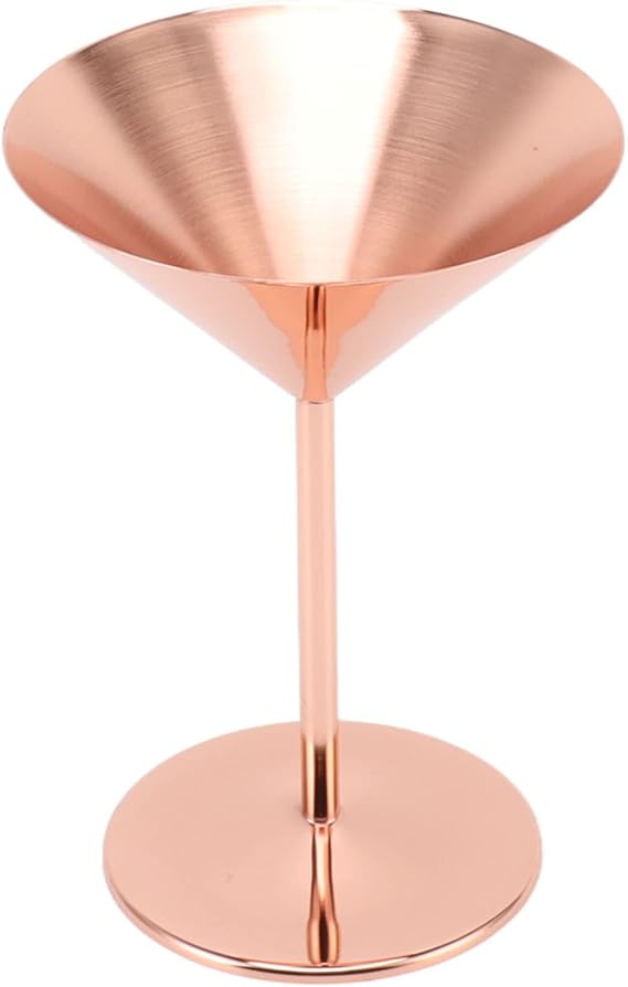 1 Pcs Stainless Steel Martini Glasses, Fine Polish, Thick Base, Easy to Clean, Long Metal Stem, Rustproof, Durable