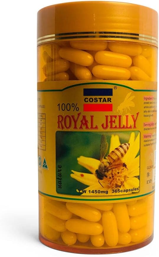 Costar Royal Jelly Supplement 1450mg 365 Capsules Rich in Nutrients for Vitality and Well-being Made in Australia