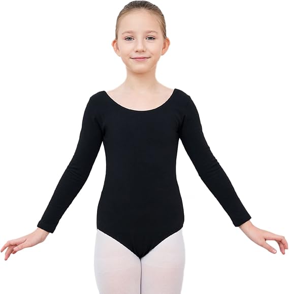 Toddler Girls Leotard for Ballet Dance Gymnastics Kids Long Short Sleeve Classic Basic Dancewear