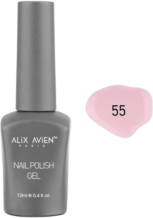 ALIX AVIEN Açık Pembe Kalıcı Oje 55-Yoğun Renk Veren Jel Oje 12 ml-Nail UV Gel Polish 55