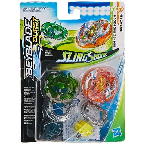 Beyblade Burst Turbo Slingshock Dual Pack Roktavor R4, Thorns-X Minoboros M4