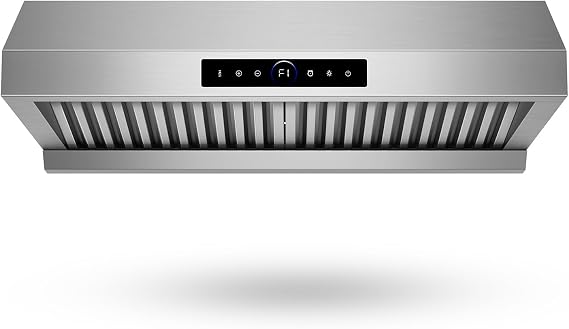 TAPZI 30 Inch Under Cabinet Range Hood 1200 CFM, 4-Speed Kitchen Exhaust Fan with Touch/Gesture Control, Stainless Steel, 1500 LM LED Lighting, Easy to Clean