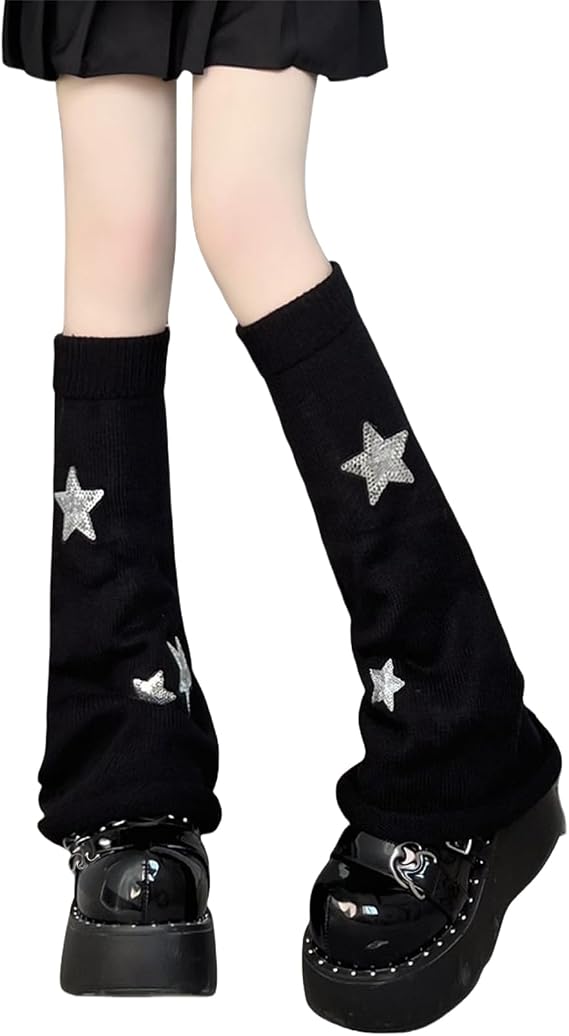 TOMETO STAR Goth Leg Warmers Y2k Harajuku Kawaii Cute Rave Alt Punk 80s Women