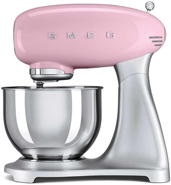 Smeg Elektrikli çok fonksiyonlu mutfak robotu SMF01PKEU, 800, alüminyum, pastel pembe [Enerji Sınıfı A]