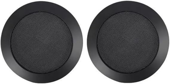 2 Pack 4 Inch Speaker Grill Cover Black SubWoofer Round Circle Mesh Woofer Grille Covers Guard Protector for Car Home Audio Speakers Theater (Invisible Screw Hole Style)
