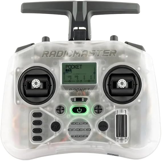 RadioMaster Pocket ExpressLRS/MPM CC2500 Version 16CH 2.4GHz with Hall Gimbal (HELIDIRECT) (CC2500 Transparent)