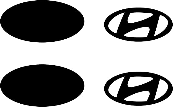 Pre-Cut Front & Rear Emblem Tint Compatible with Hyundai Elantra 2021-2023 | Precision Cut Stretchable PPF Vinyl Overlay Cover Wrap Dark Smoke (Pack of 4)