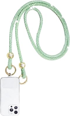 Crystal Phone Lanyard for Women Crossbody Phone Strap with Full Rhinestone Bling Anti-Theft Phone Neck Strap