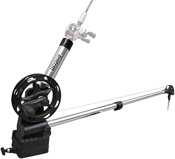 Brocraft Manual Downrigger for Boat Trolling - Aluminum Telescopic Boom & Marine-Grade Plastic,Swivel Base