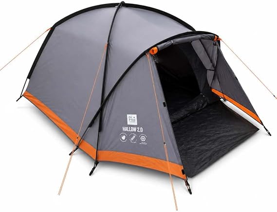 OLPRO | Hallow 2 Berth Camping Tent | Lightweight & Waterproof Festival Tent with Porch | Quick-Pitch Two-Man Dome for Camping & Outdoor Adventures