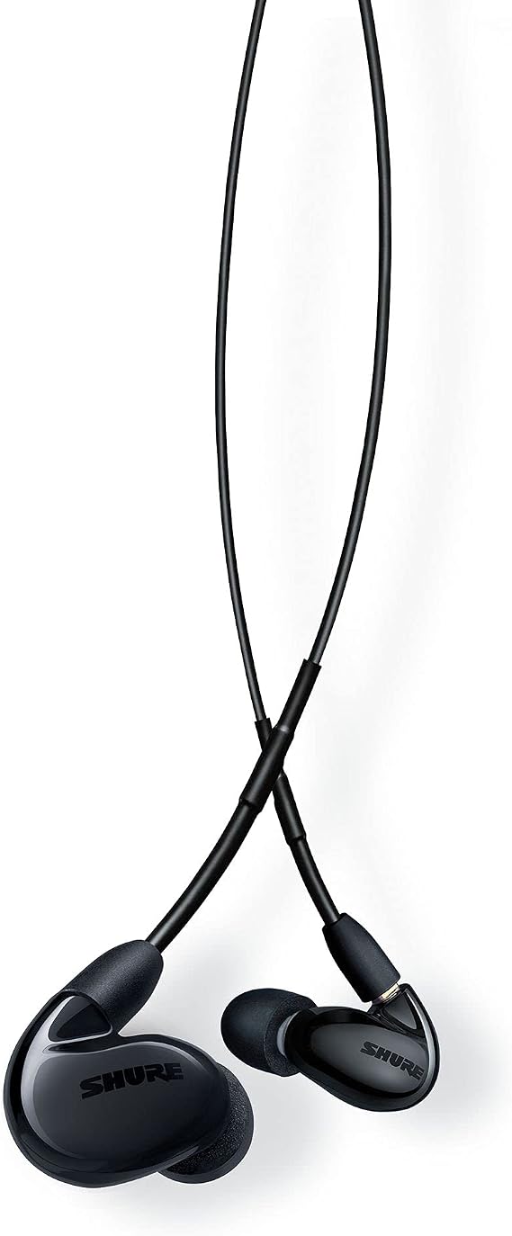 Shure SE846 Wired Sound Isolating Earbuds, High Definition Sound + Natural Bass, Four Drivers, Secure In-Ear Fit, Detachable Cable, Durable Quality, Compatible with Apple & Android Devices - Black